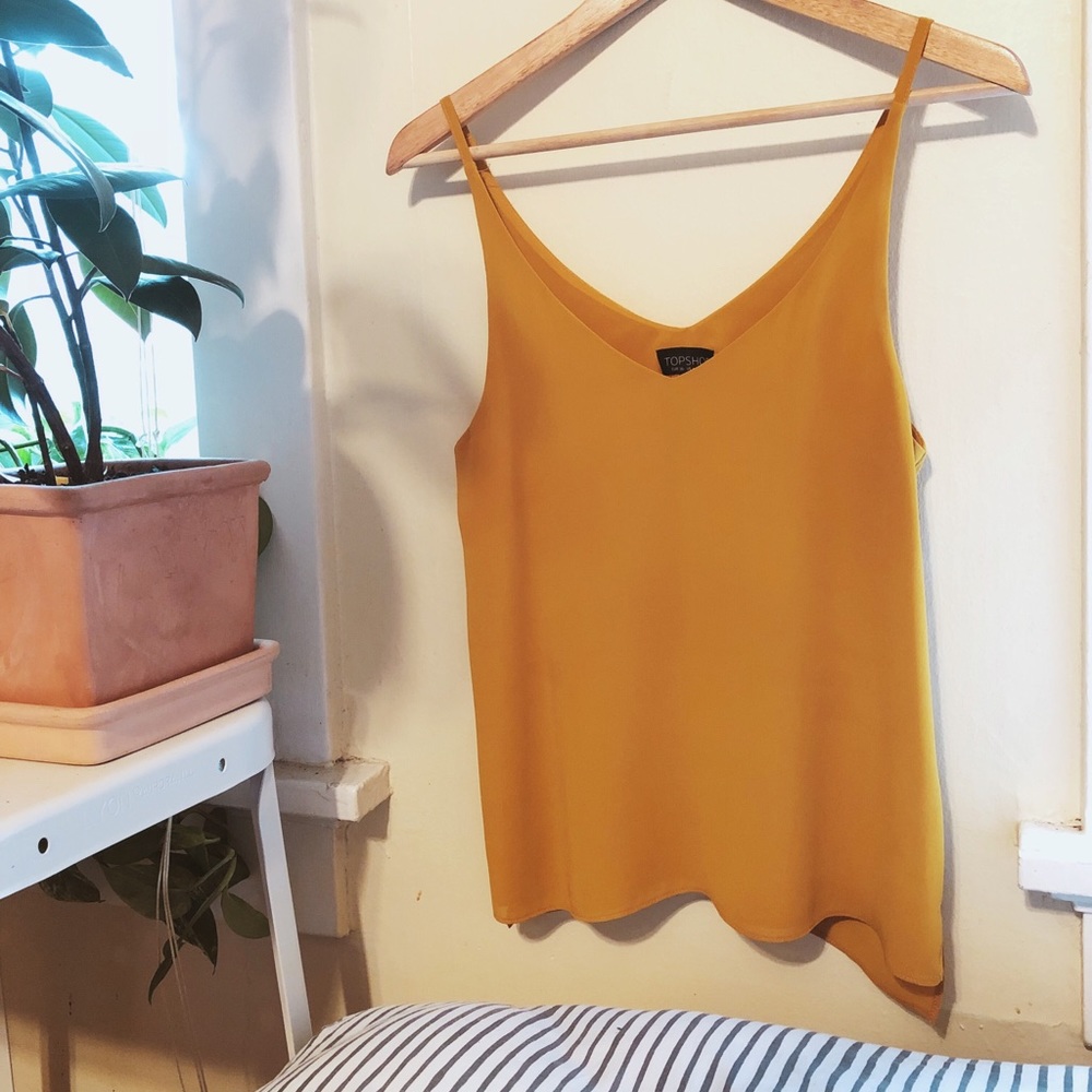 Topshop Sleeveless V Neck Blouse